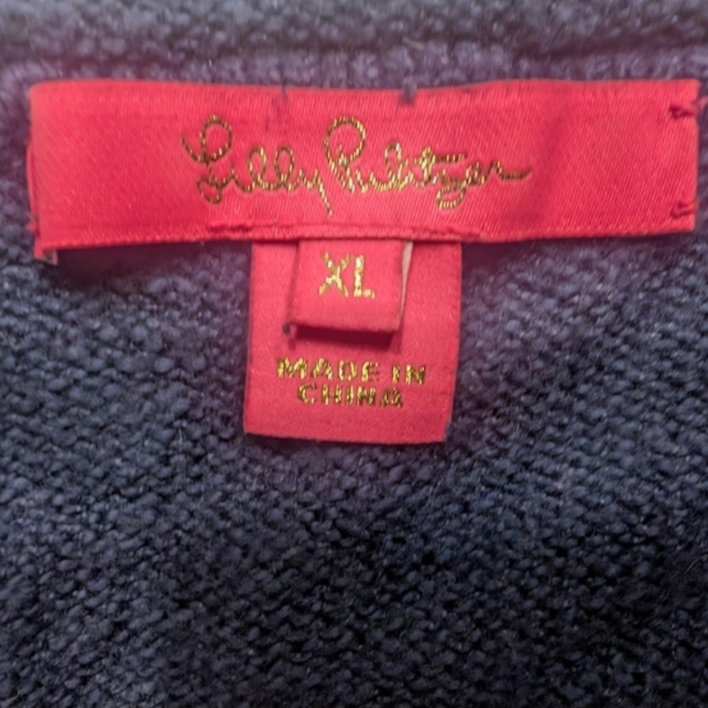 Lilly Pulitzer Black Sweater with Red Tag - Picture 2 of 3